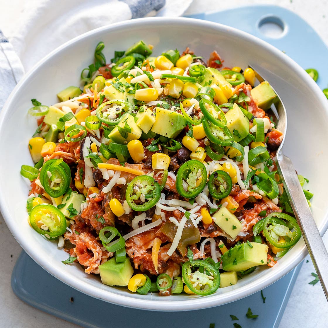 Clean Eating Crockpot Mexican Chicken Bowls!