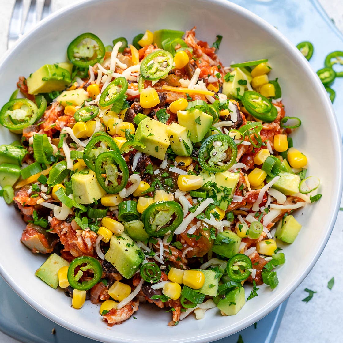 Clean Eating Crockpot Mexican Chicken Bowls!