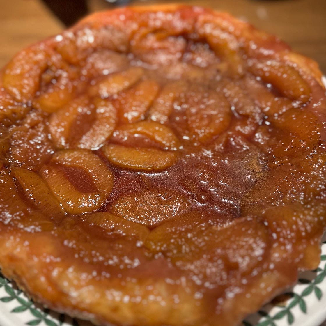 Plum tarte tatin