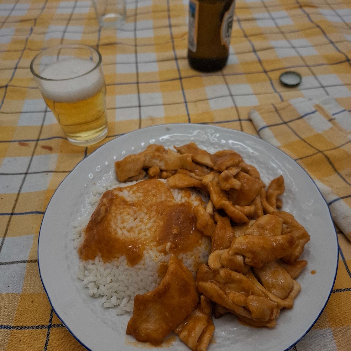 Pollo in agrodolce e riso