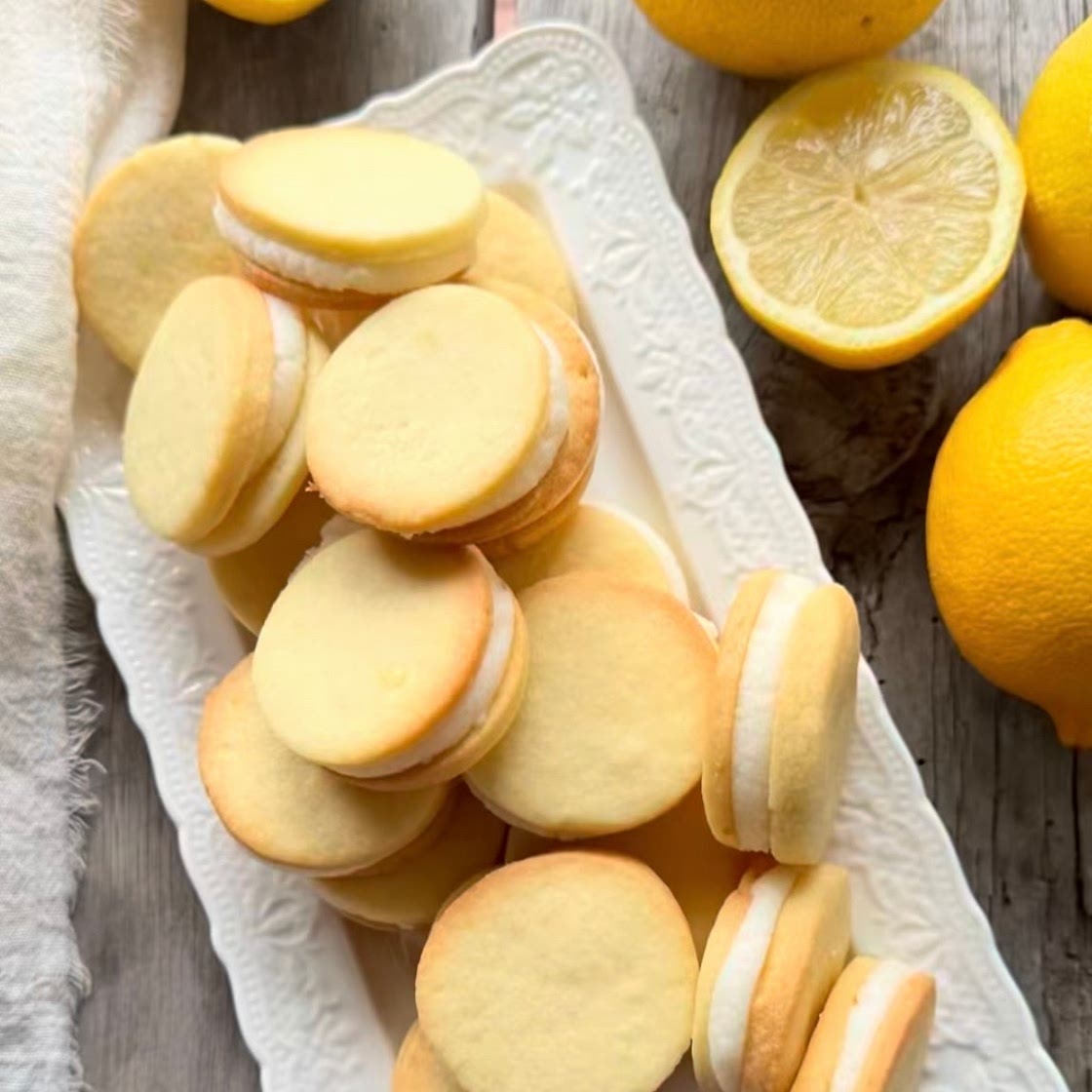 Lemon cream filled biscuits