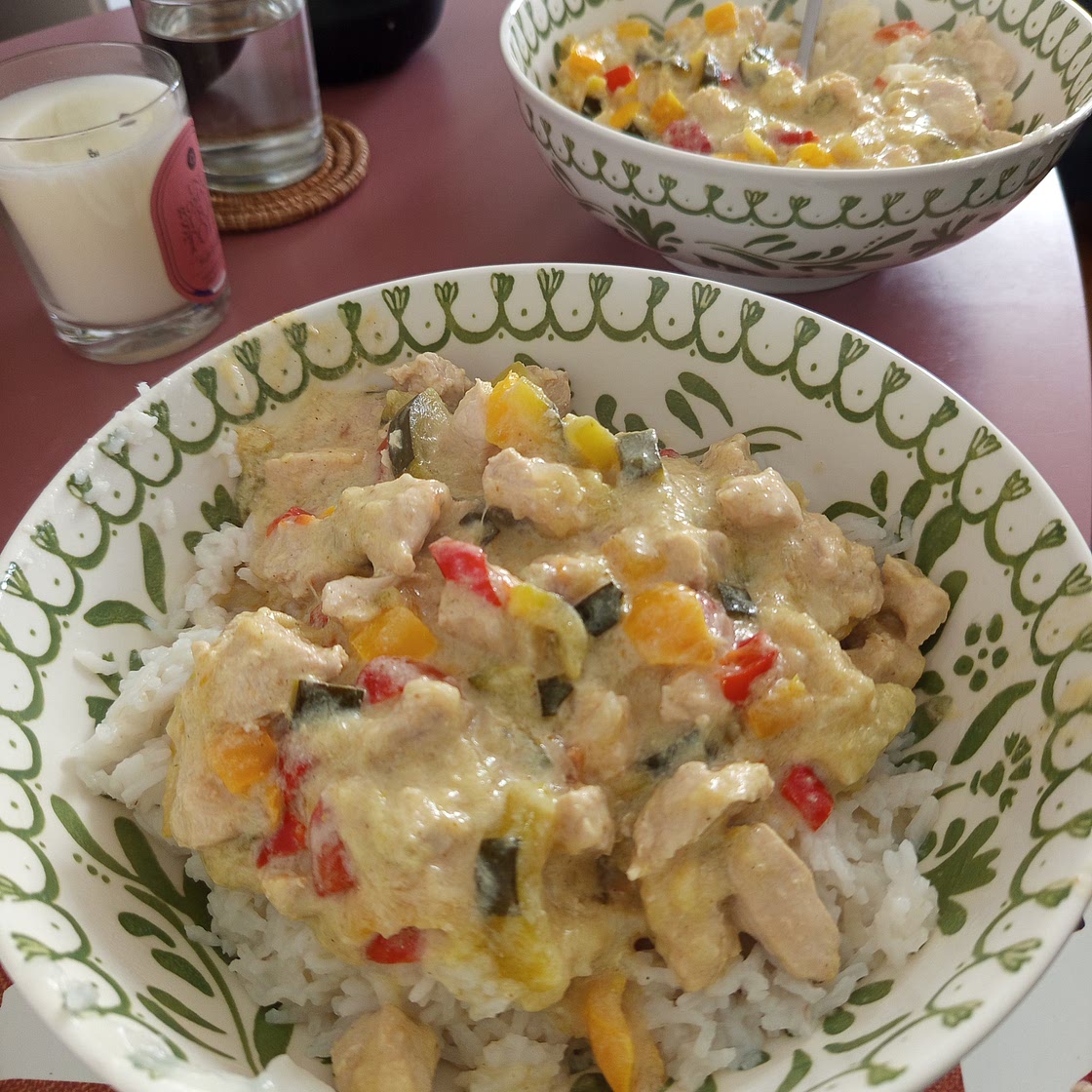 Curry Coco Poulet Courgette Poivron
