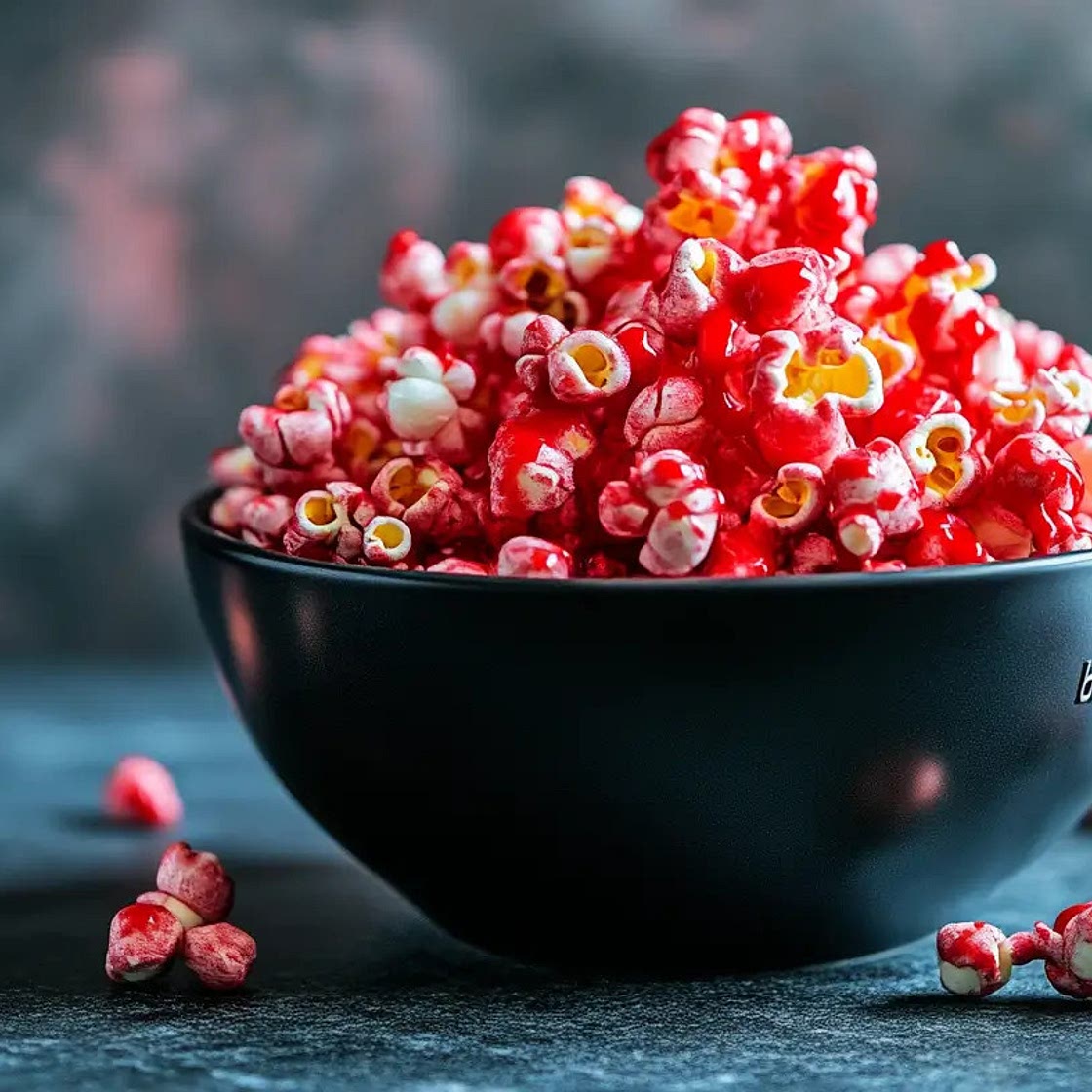 Bloody Red Velvet Halloween Popcorn