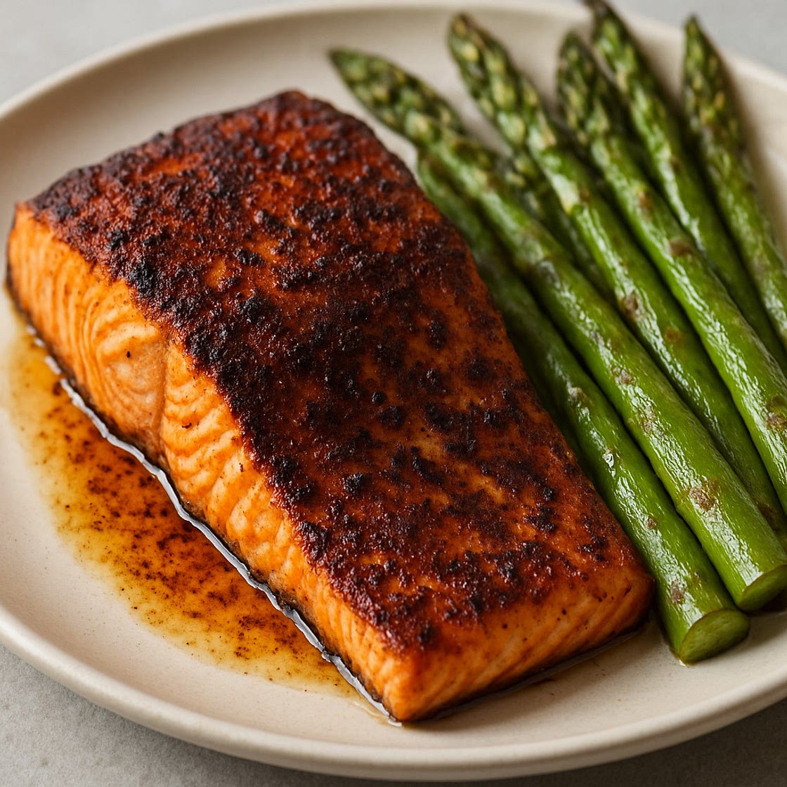 Blackened Salmon with Roasted Asparagus