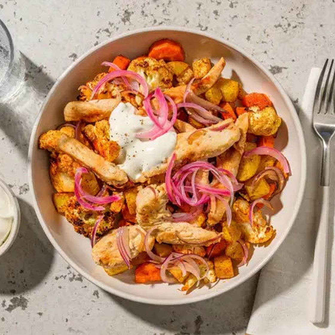Shawarma-Teller mit Hähnchen