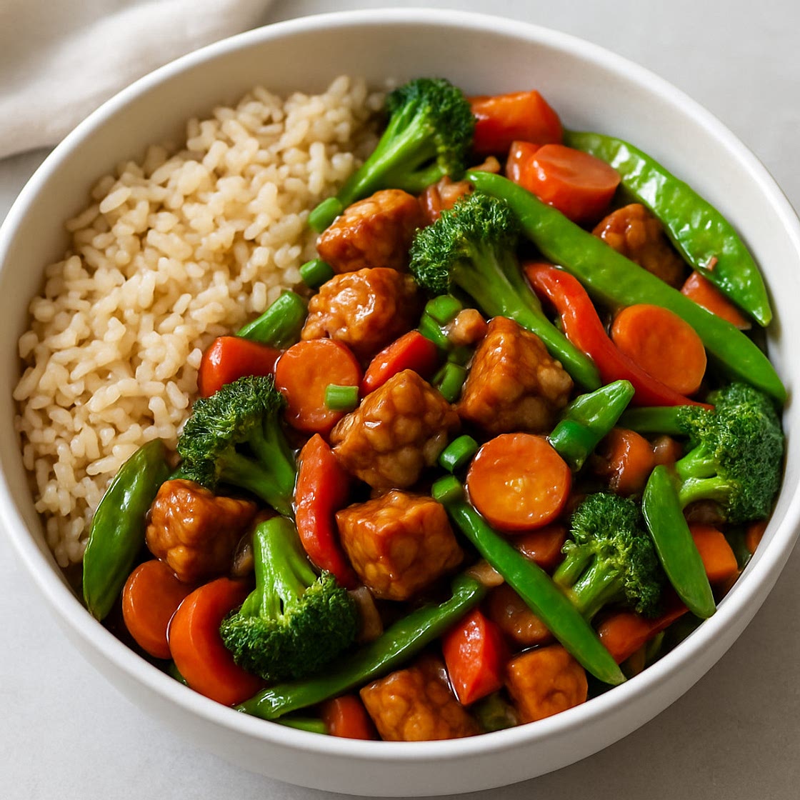 Vegan Instant Pot Tempeh Stir-Fry with Rice