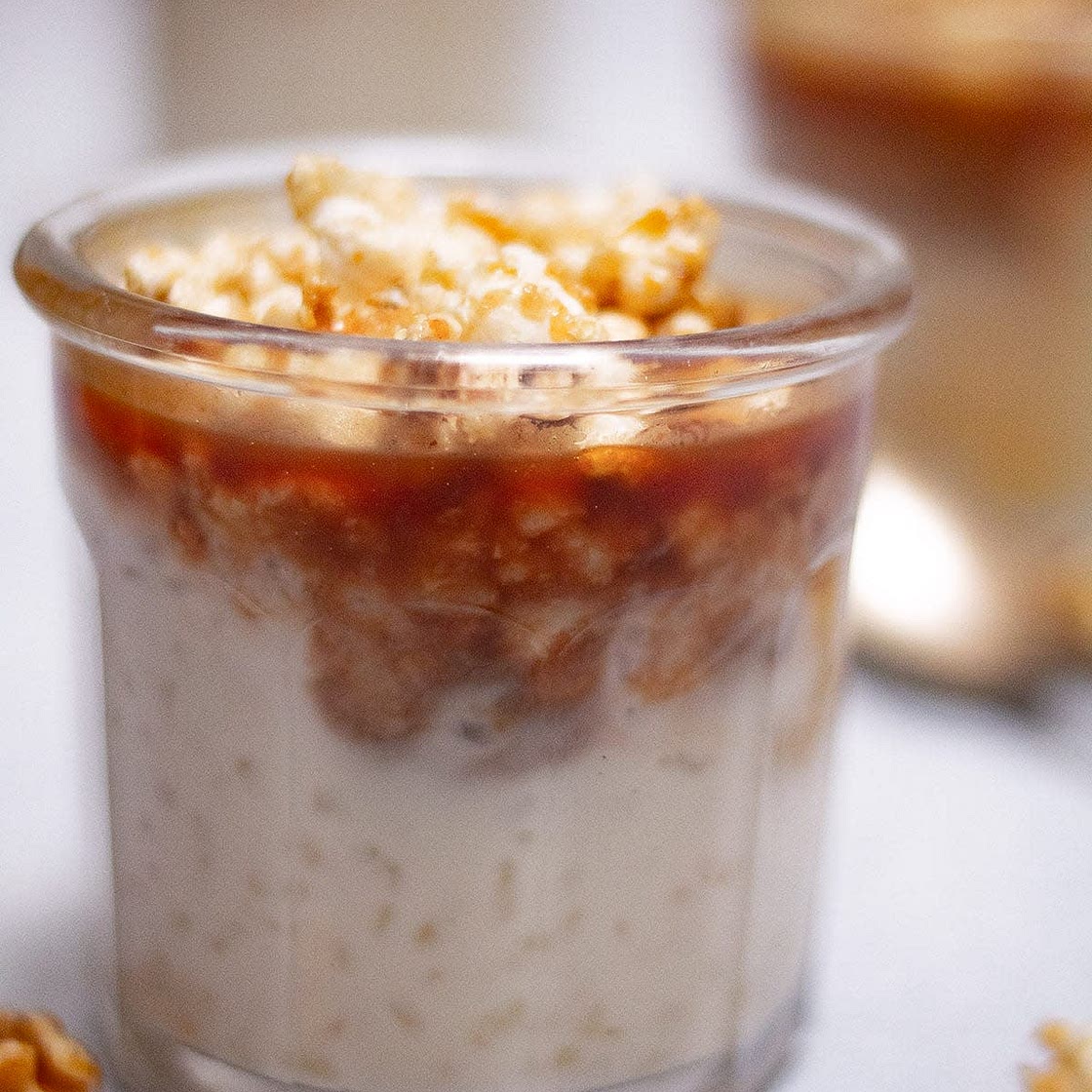 Riz au lait, caramel et riz soufflé Le Bon George