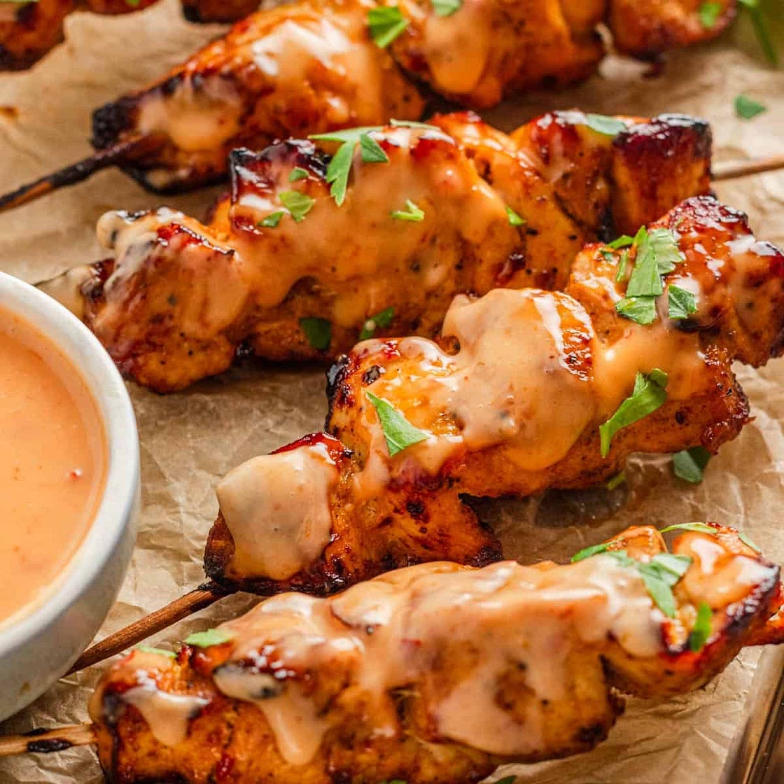 15 Minute Chicken Skewers Recipe (With Bang Bang Sauce)