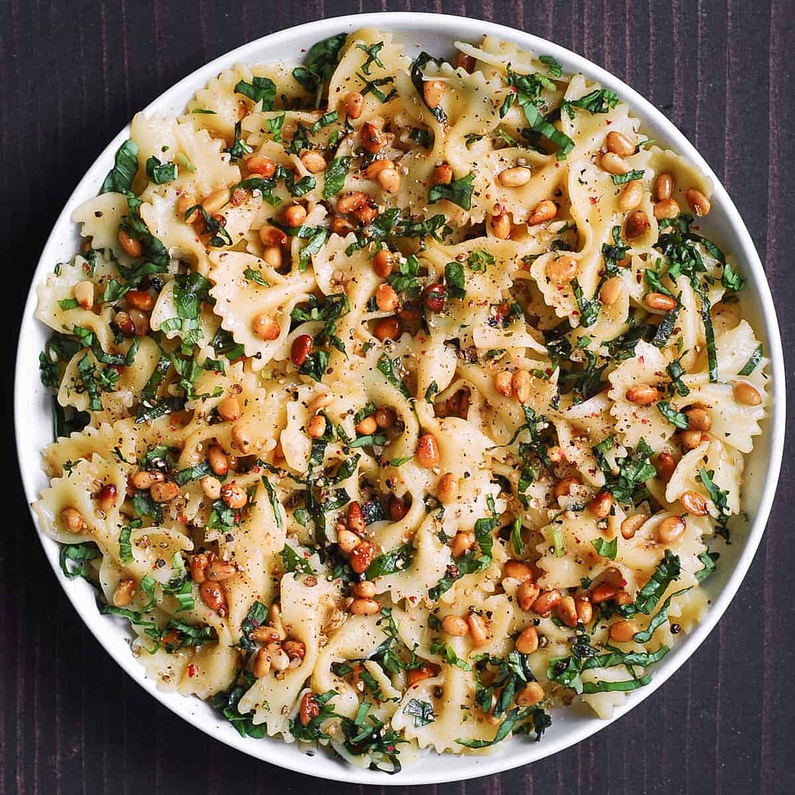 Basil Pasta with Lemon Garlic Butter Sauce