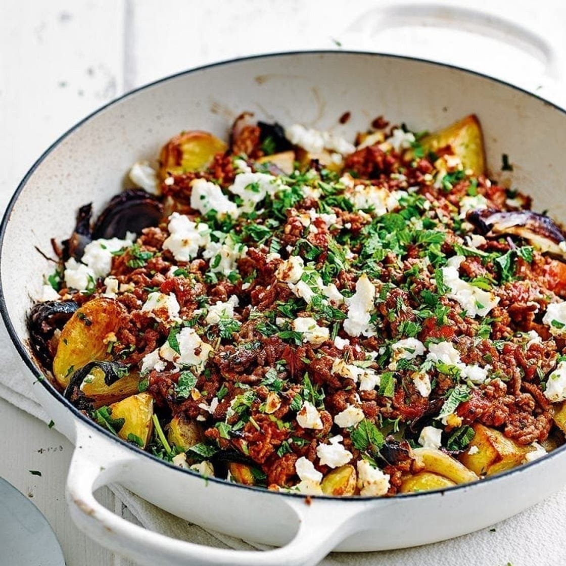 Harissa beef and crispy potatoes