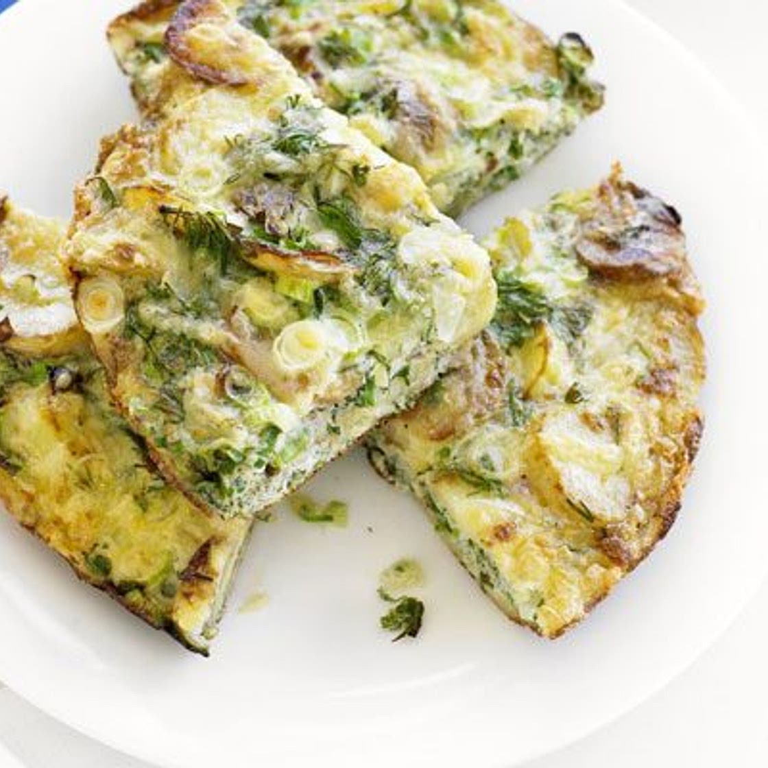 Potato, spring onion, dill & cheese frittata