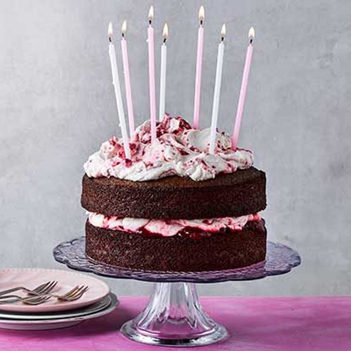 Chocolate & raspberry birthday layer cake