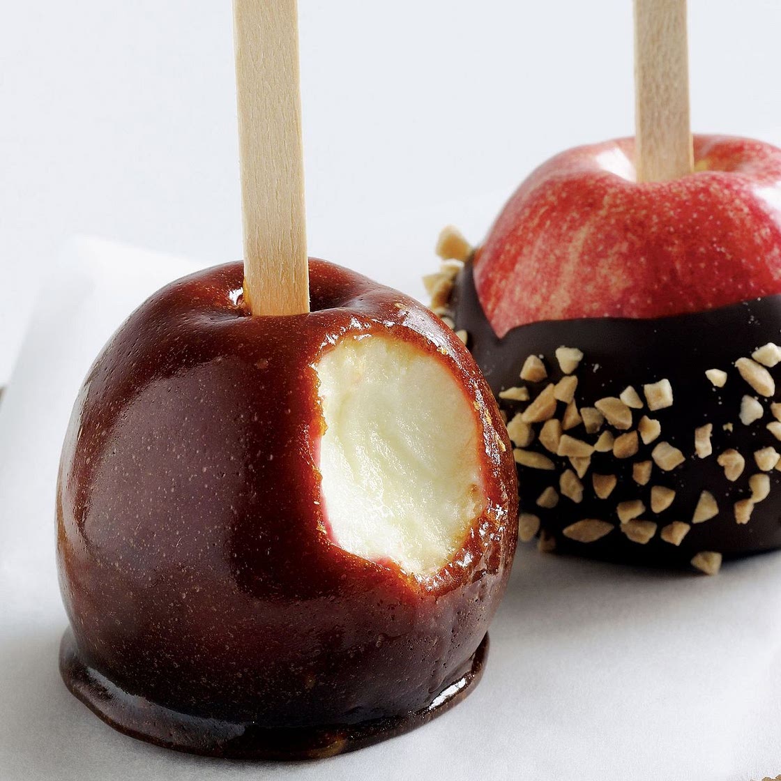 Toffee apples and chocolate apples