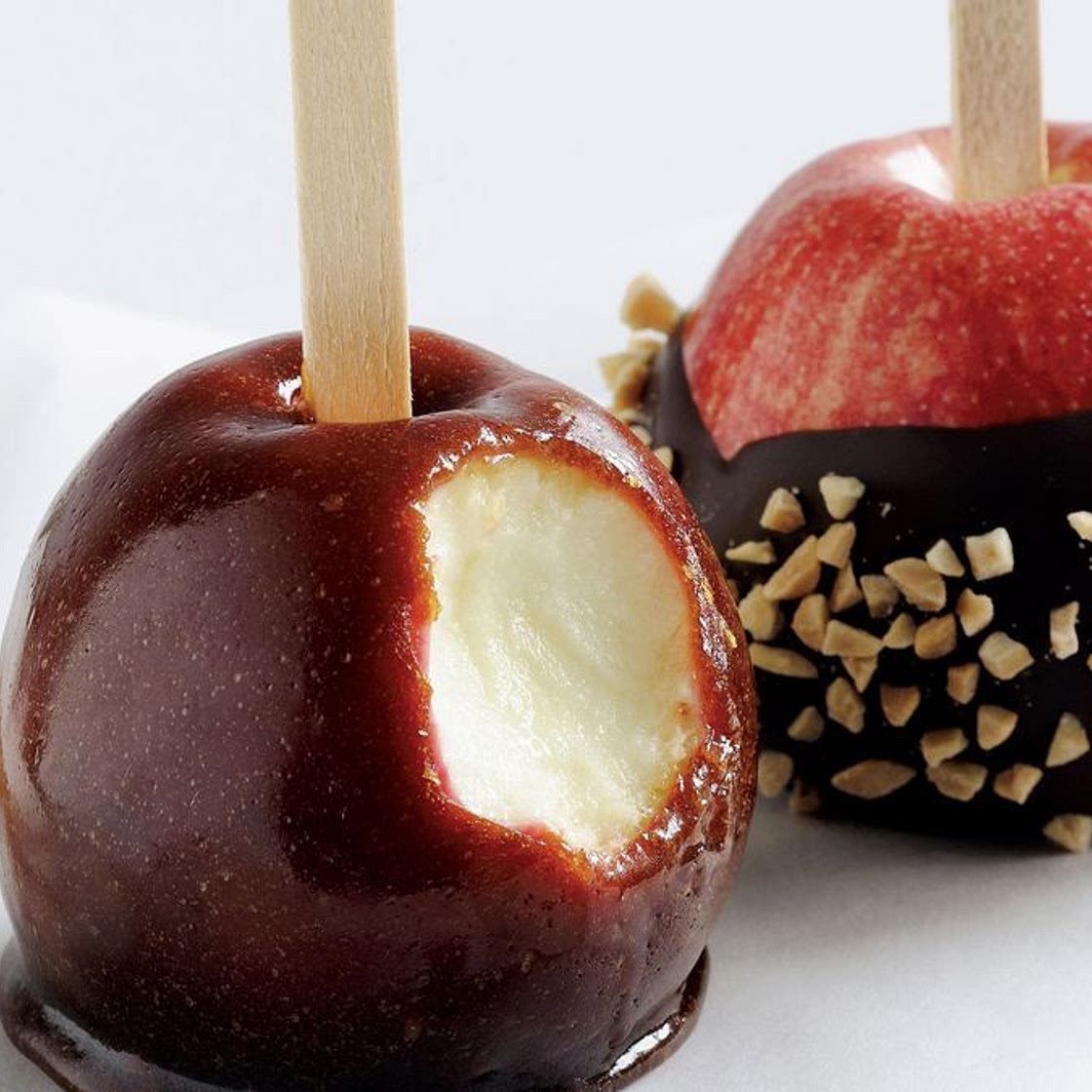 Toffee apples and chocolate apples