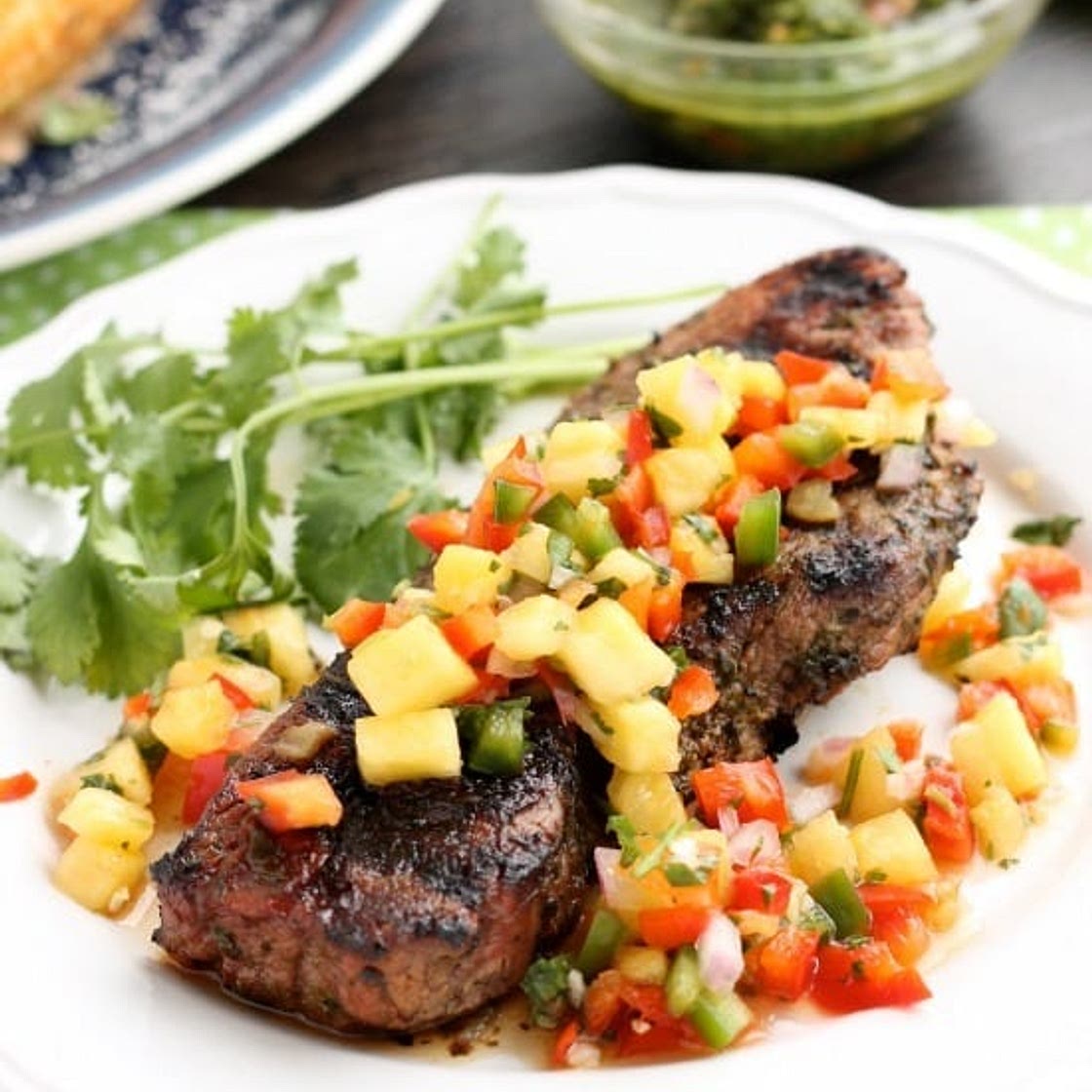 Chimichurri Steak with Pineapple Salsa