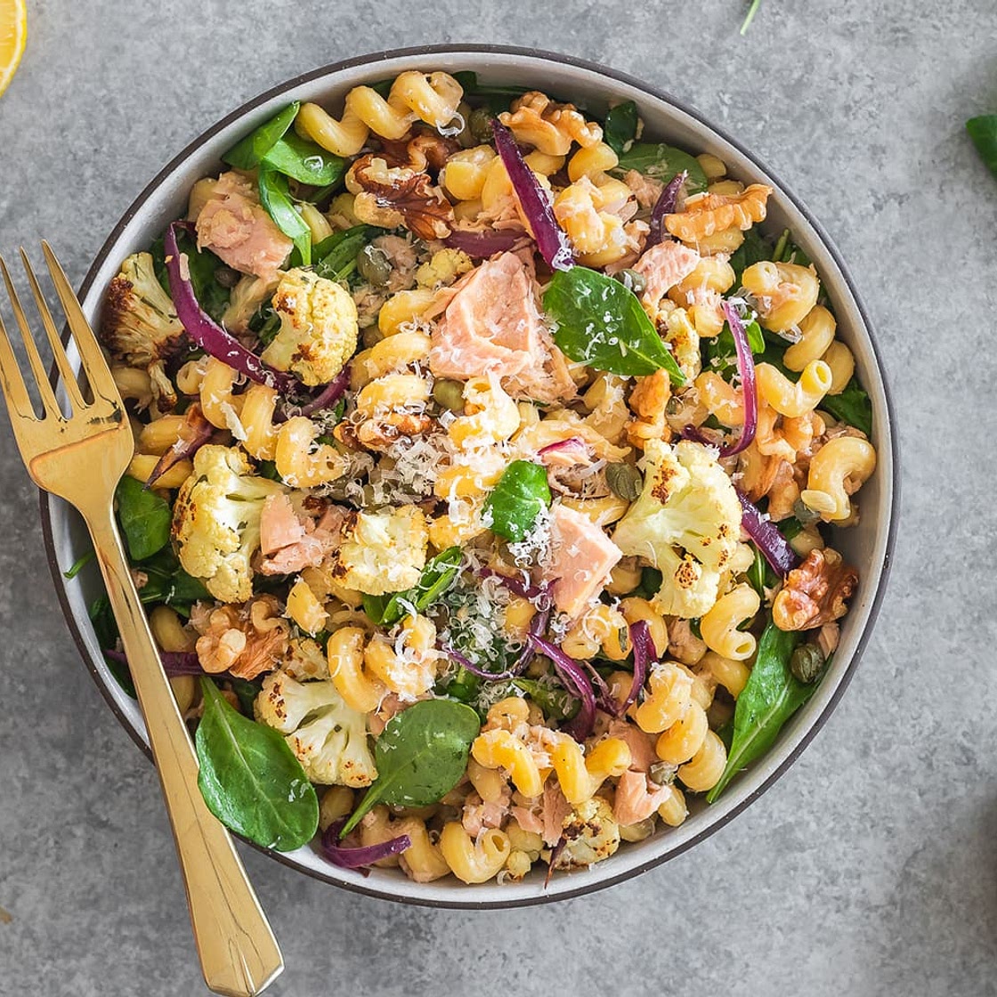 Warm Cauliflower Tuna and Walnut Pasta