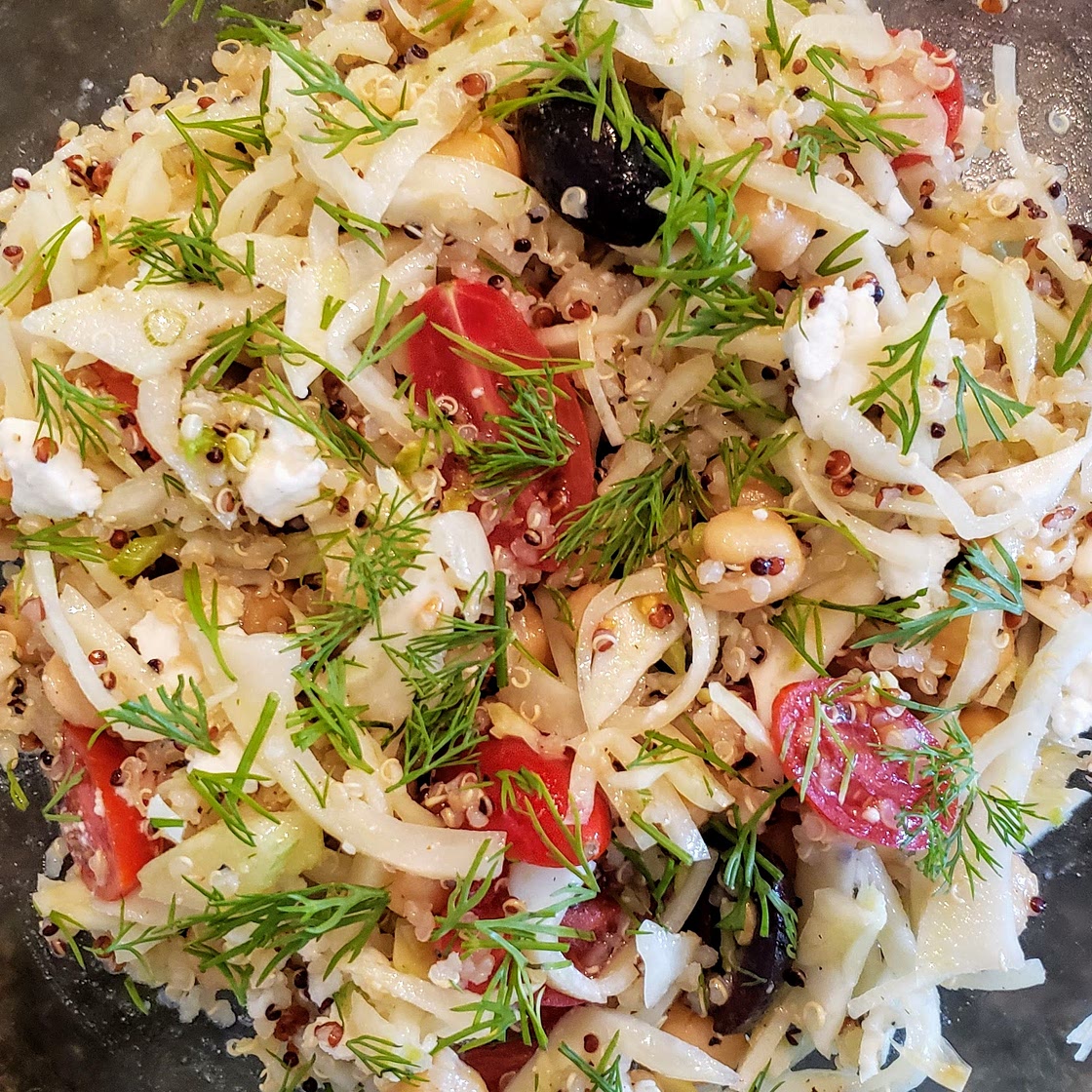Quinoa, chickpea and fennel salad