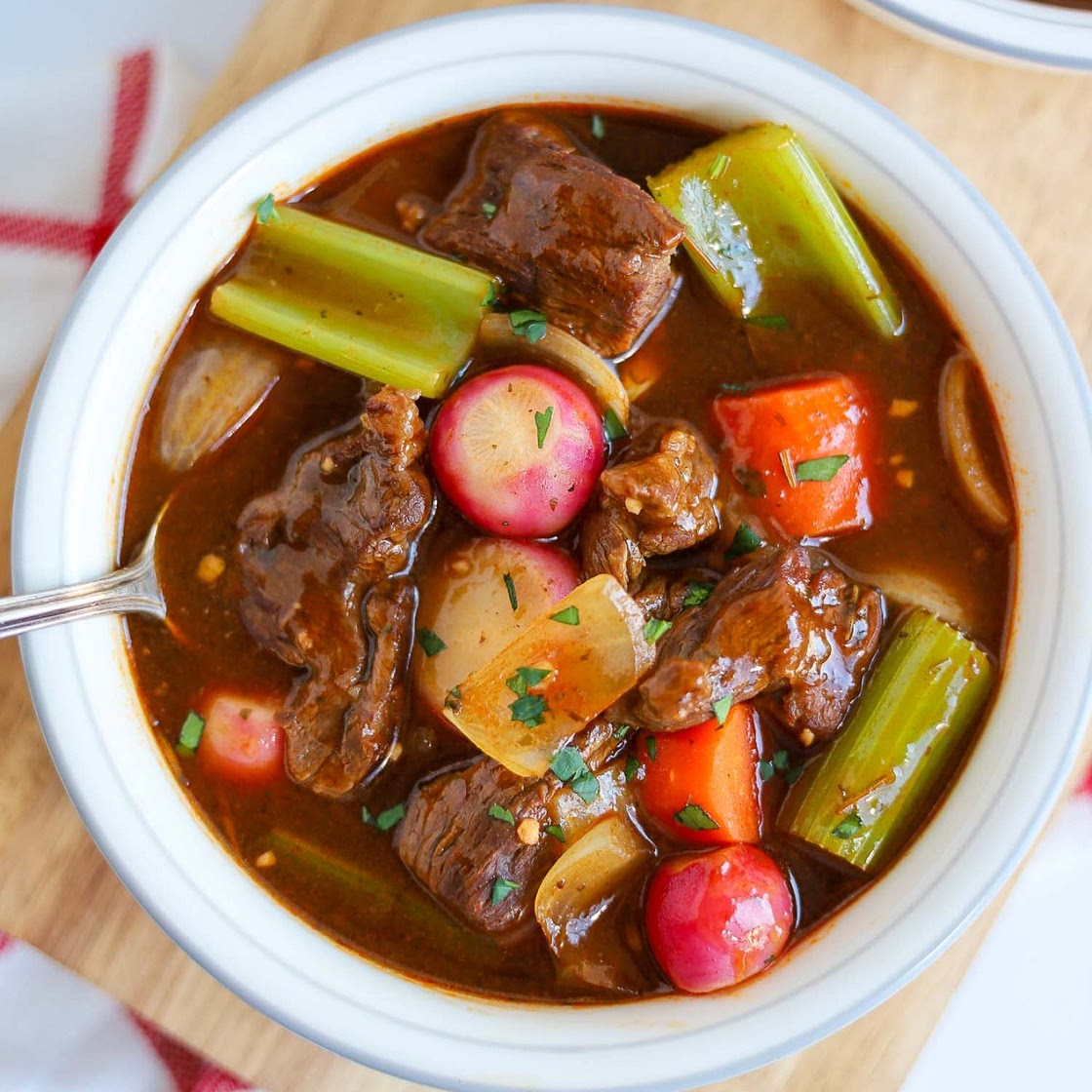 Keto Beef Stew with Radishes