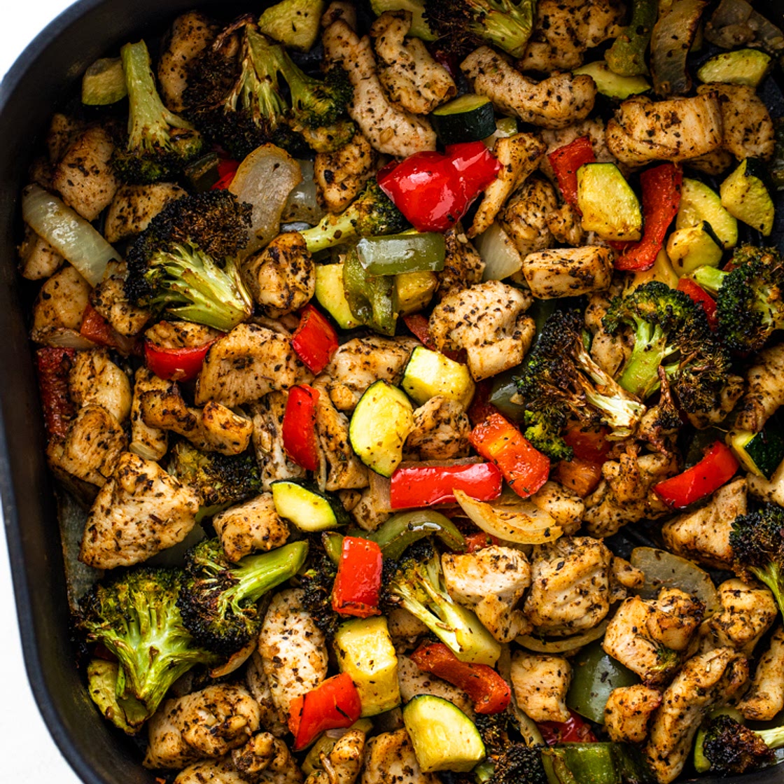 Healthy Air Fryer Chicken and Veggies (20 Minute!)