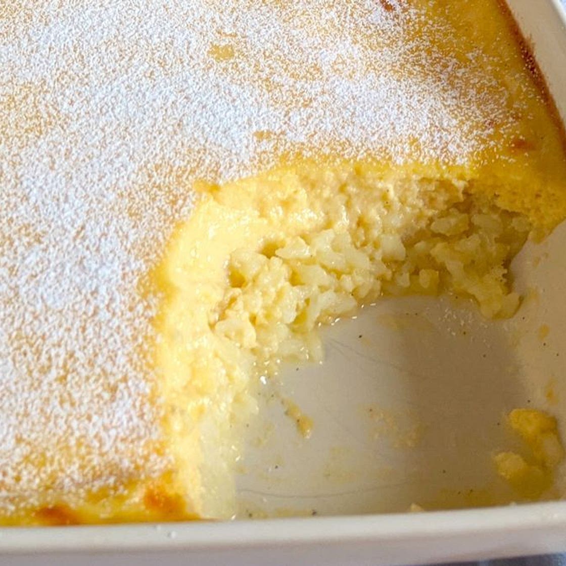 Lemon custard rice pudding recipe