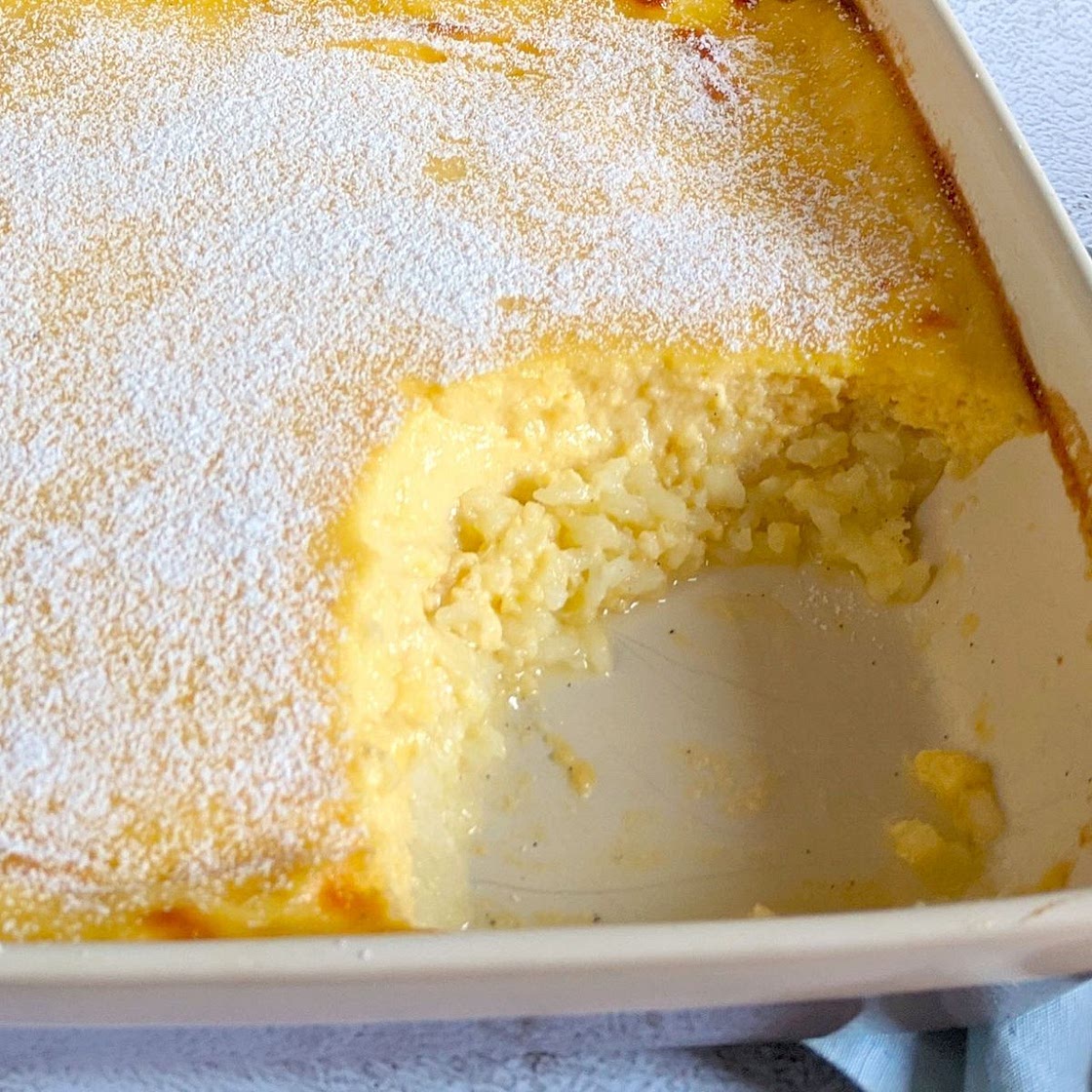 Lemon custard rice pudding recipe