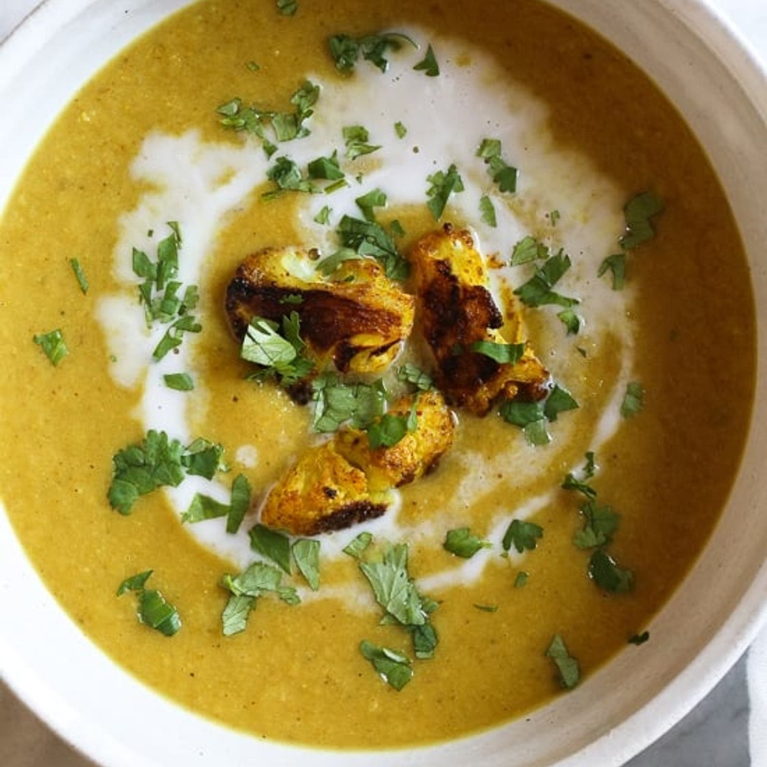 Turmeric Roasted Cauliflower Soup