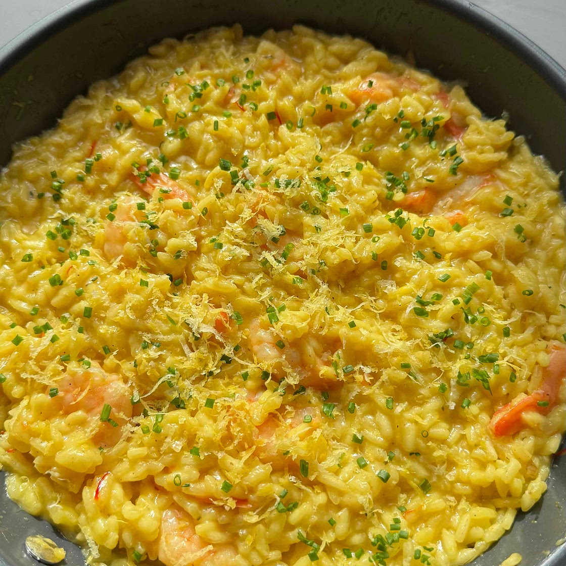 Risotto safran et scampis