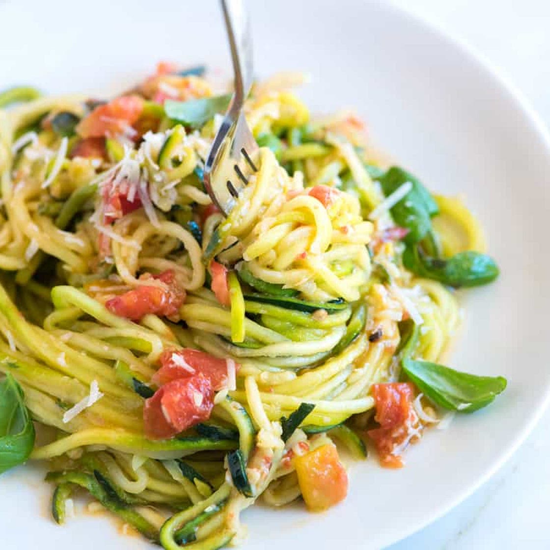 Guilt-Free Garlic Parmesan Zucchini Noodles Pasta