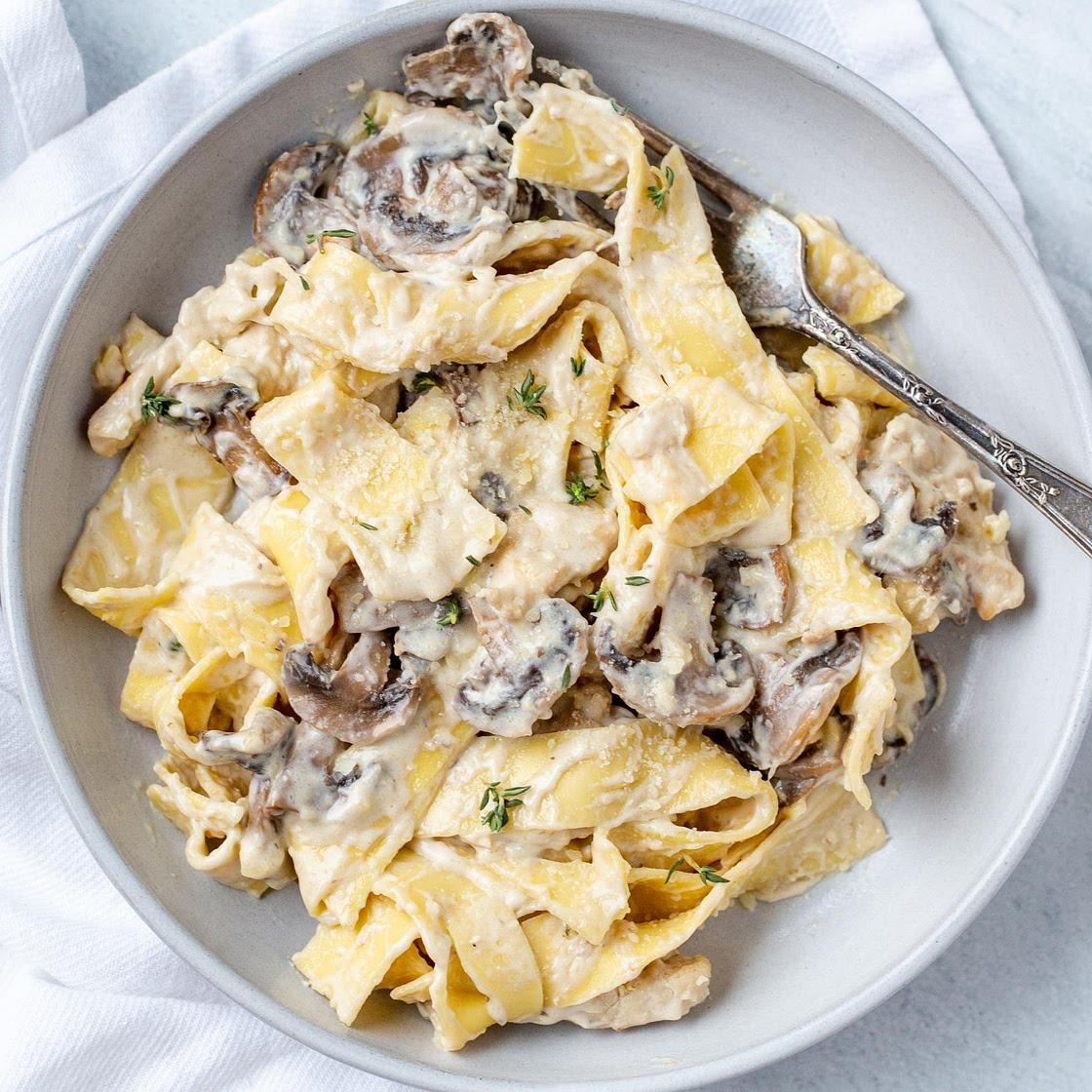 Chicken Mushroom Fettuccine Alfredo