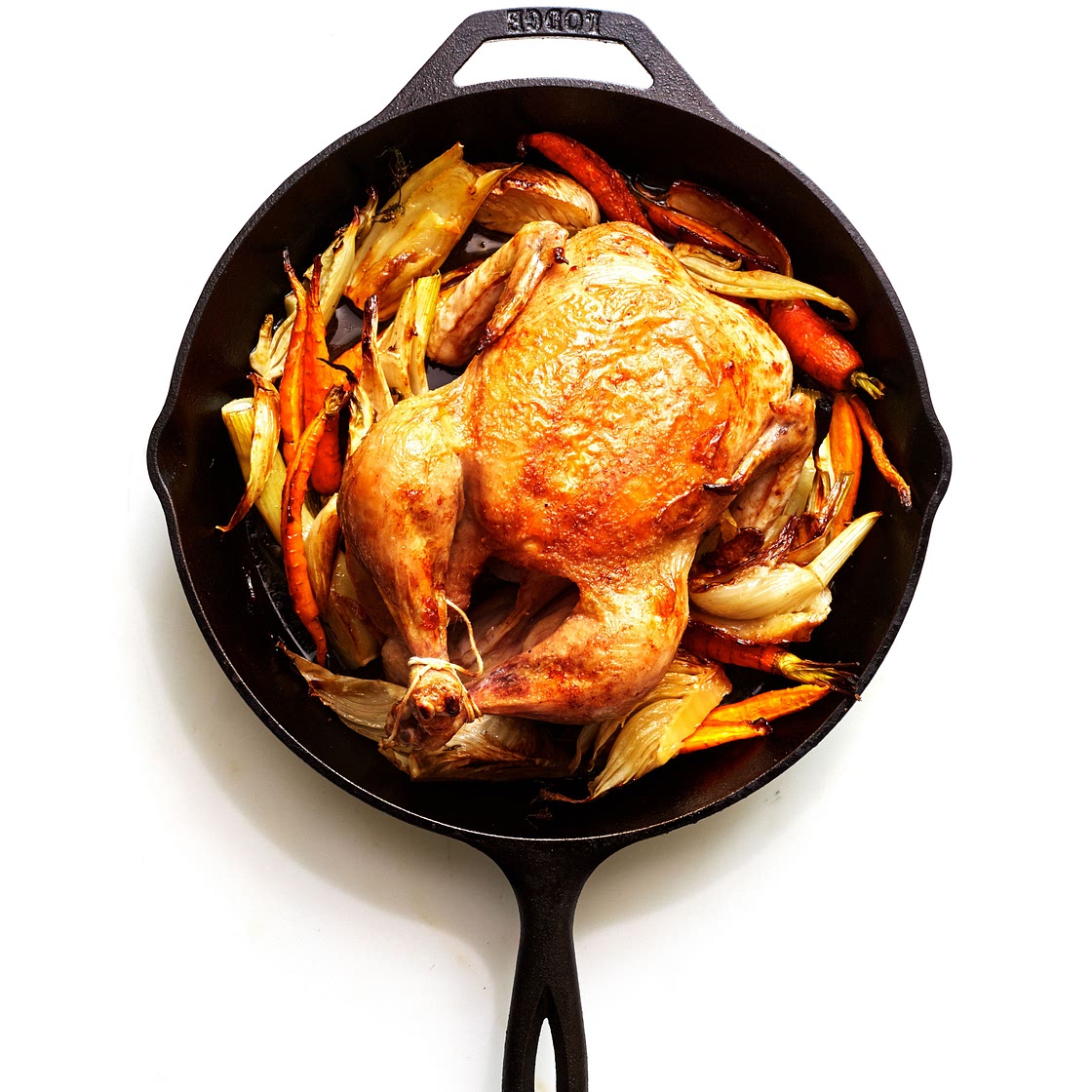 Cast-Iron Roast Chicken with Fennel and Carrots