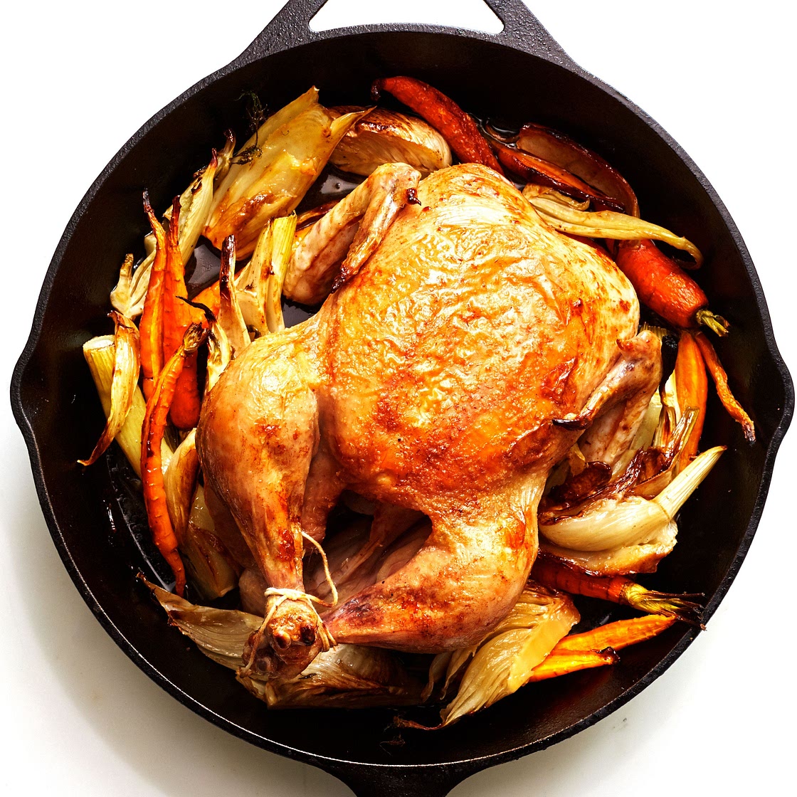 Cast-Iron Roast Chicken with Fennel and Carrots