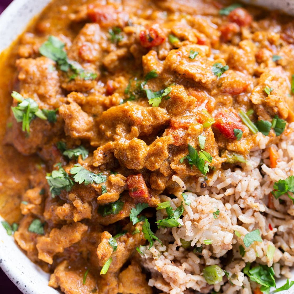 Instant Pot Vegan Coconut Chicken Curry with Soy curls