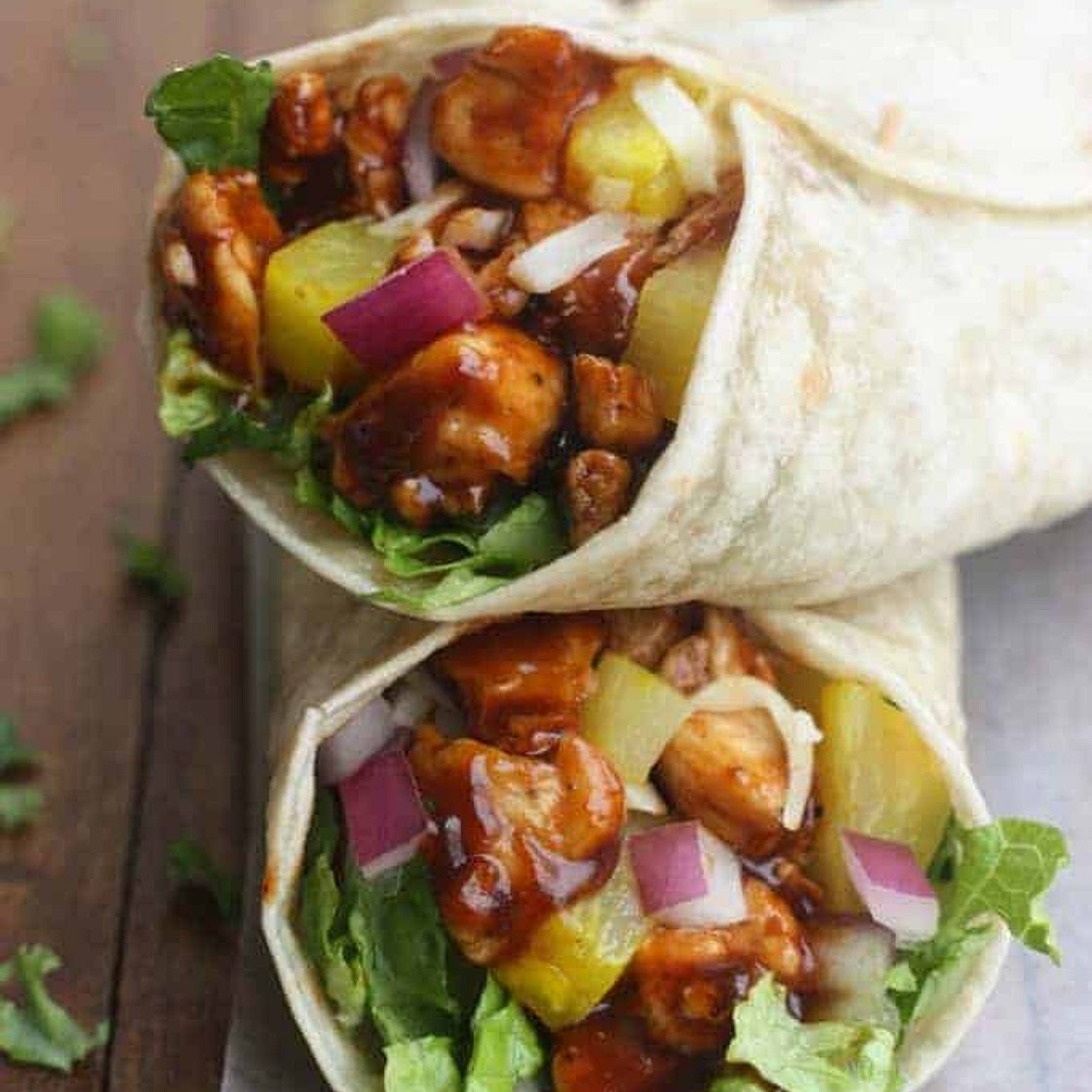 Hawaiian BBQ Chicken Wraps