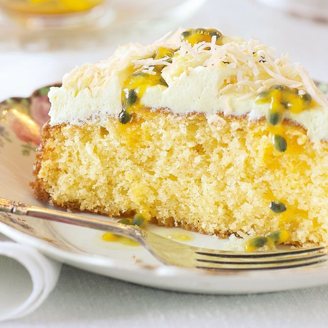 Passionfruit & coconut cake
