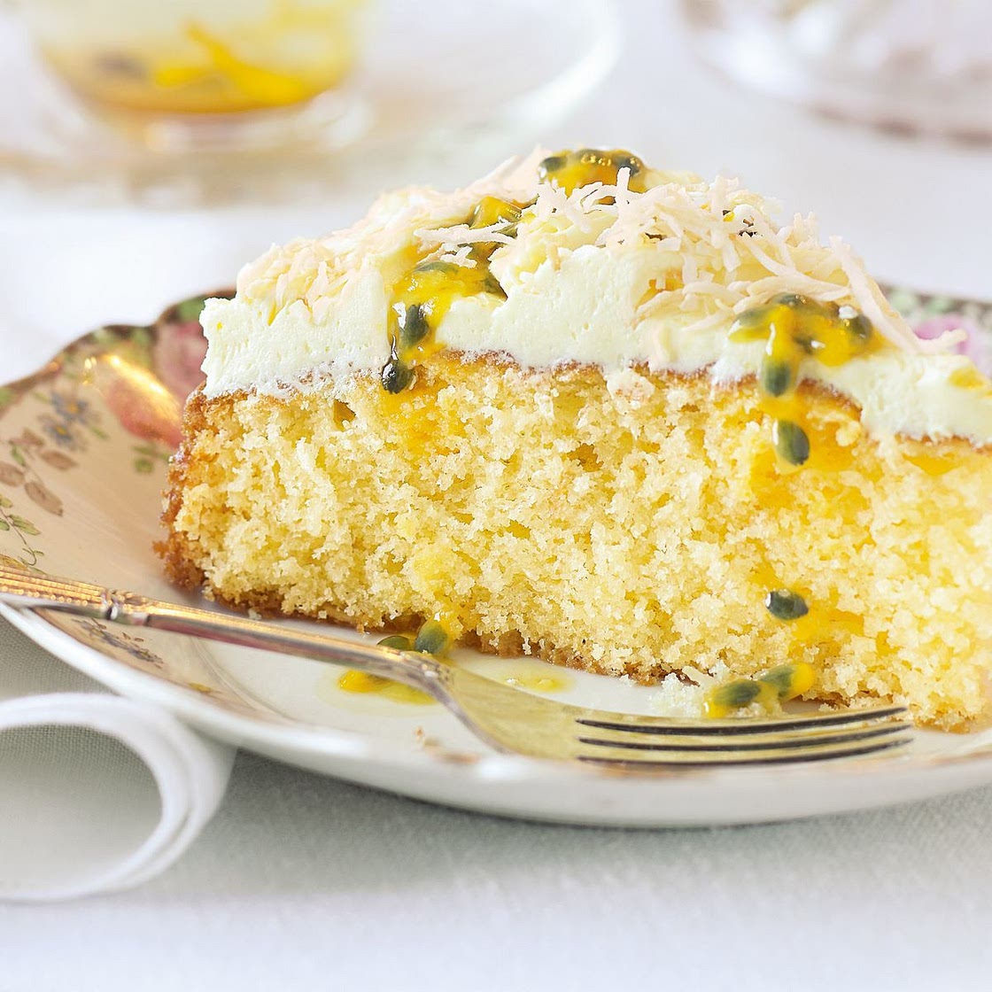 Passionfruit & coconut cake
