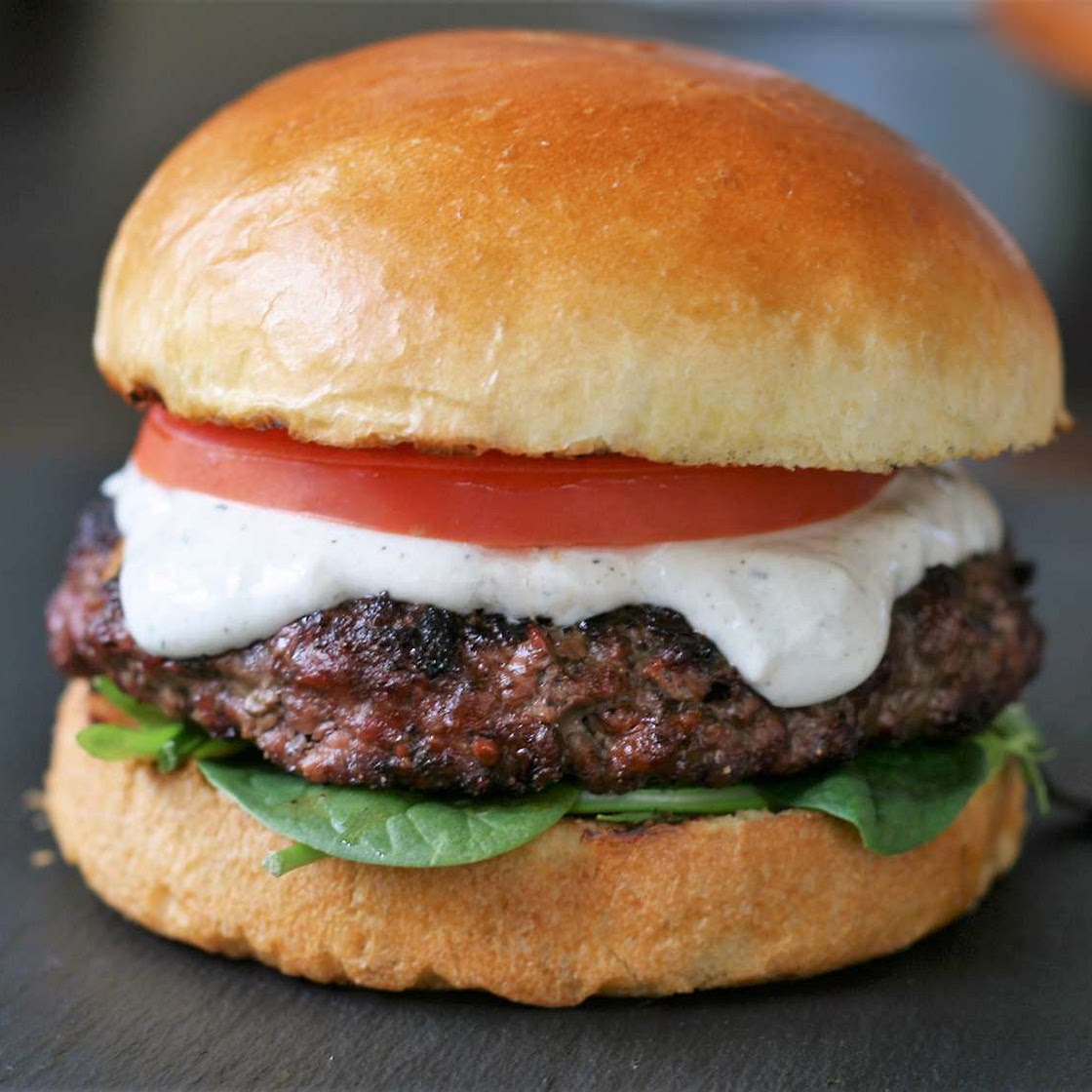 Feta-Stuffed Hamburgers