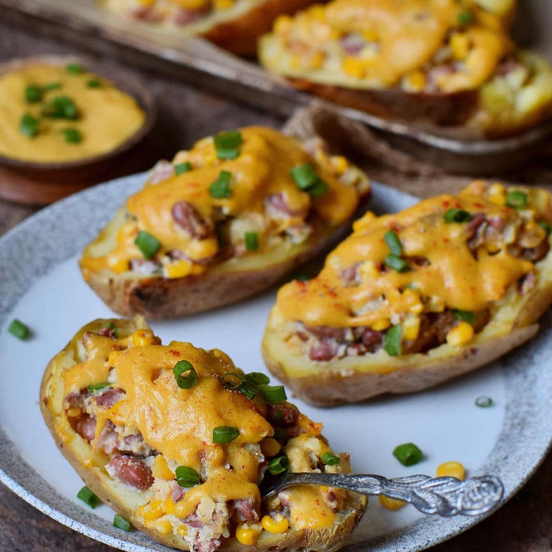 Healthy Stuffed Potato Skins