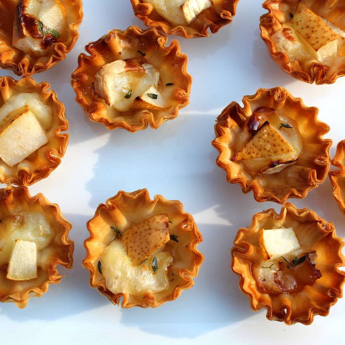Warm Brie and Pear Tartlets