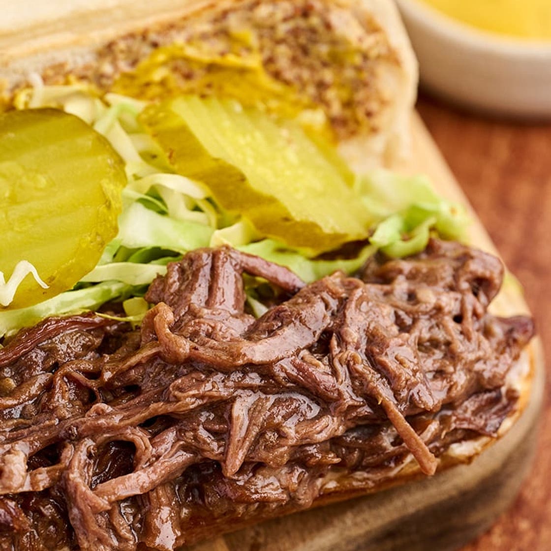 Slow Cooker Roast Beef Debris Po' Boys