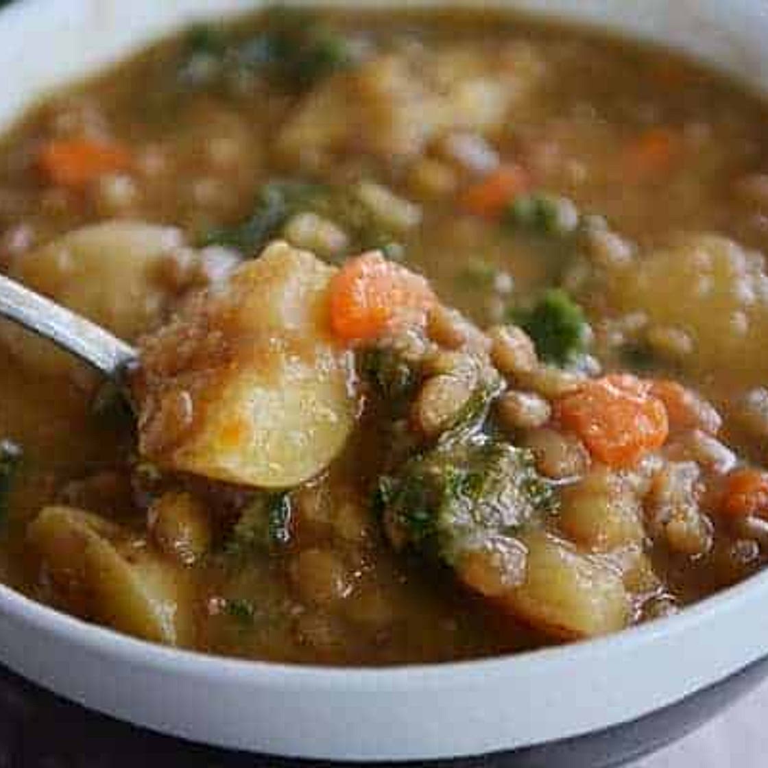 Pressure Cooker Smoky Lentil and Potato Soup