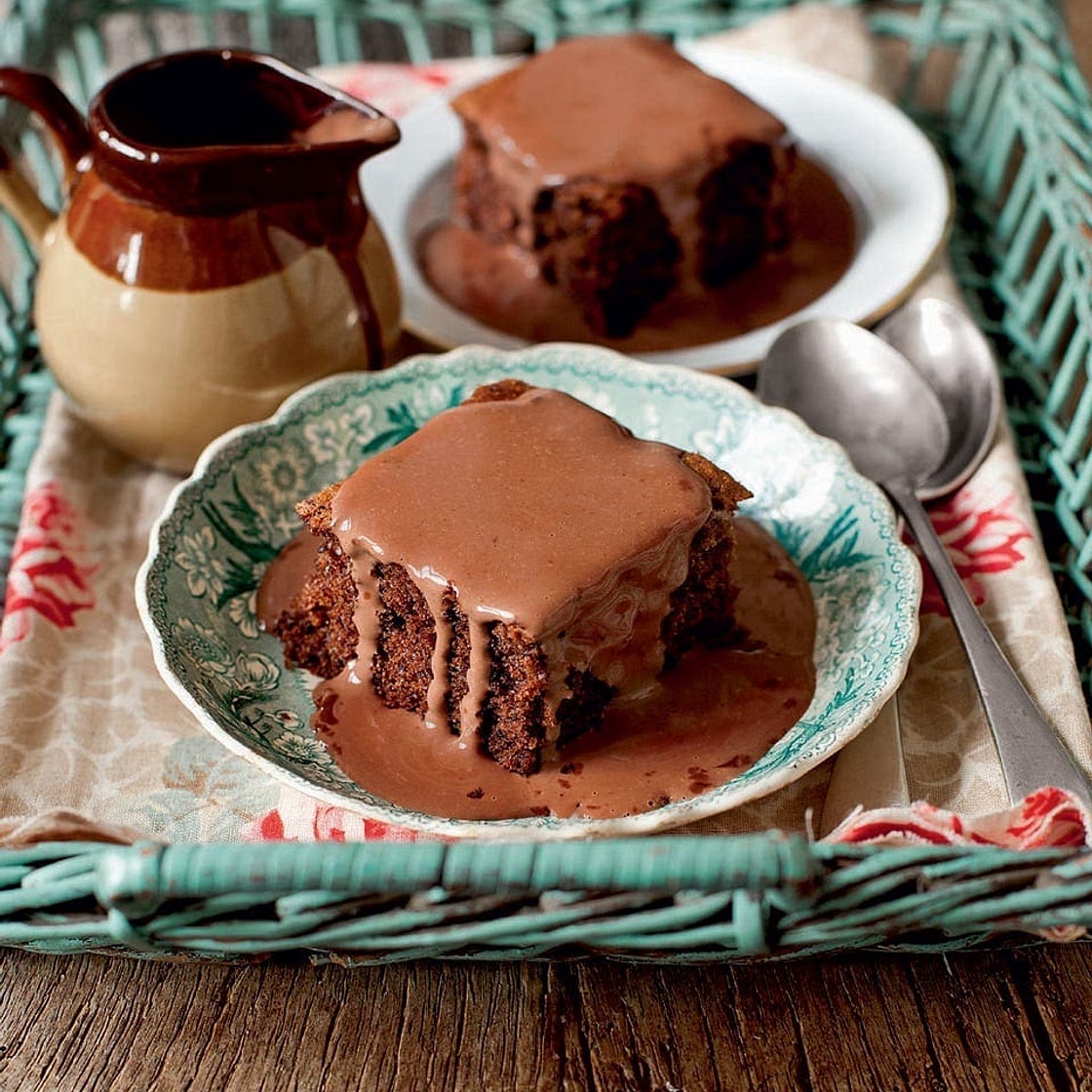 Chocolate sponge with chocolate custard