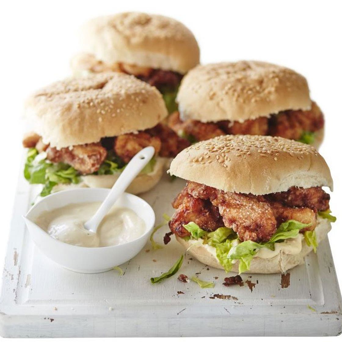 Crispy Japanese-style chicken burgers
