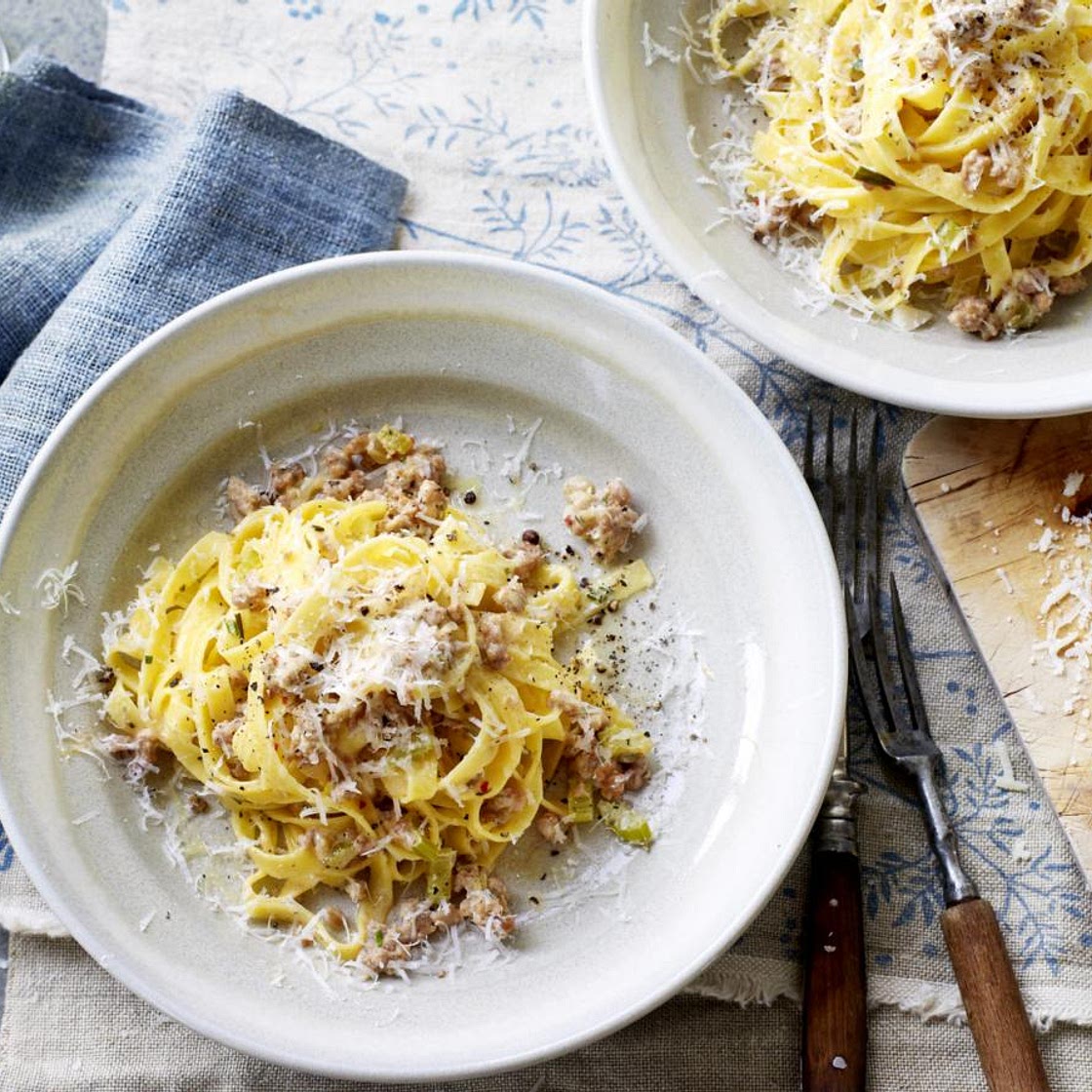 Sausage ragù with tagliatelle
