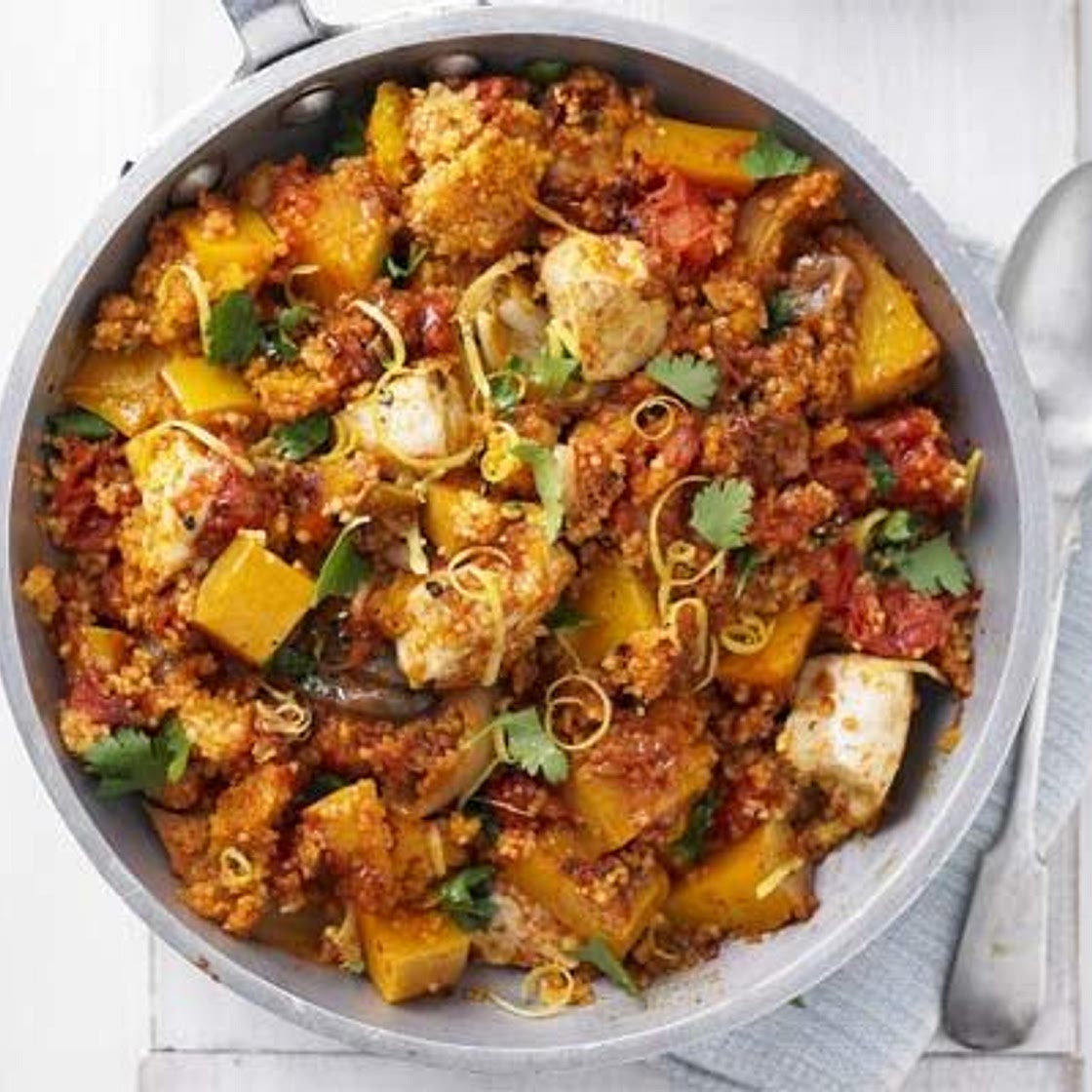 Squash, chicken & couscous one-pot