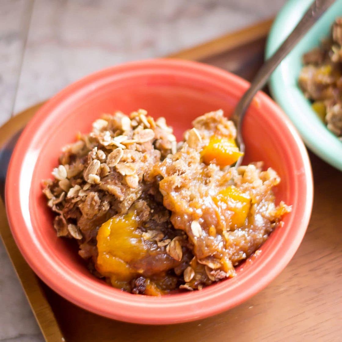 Crock Pot Peach Crunch Cake