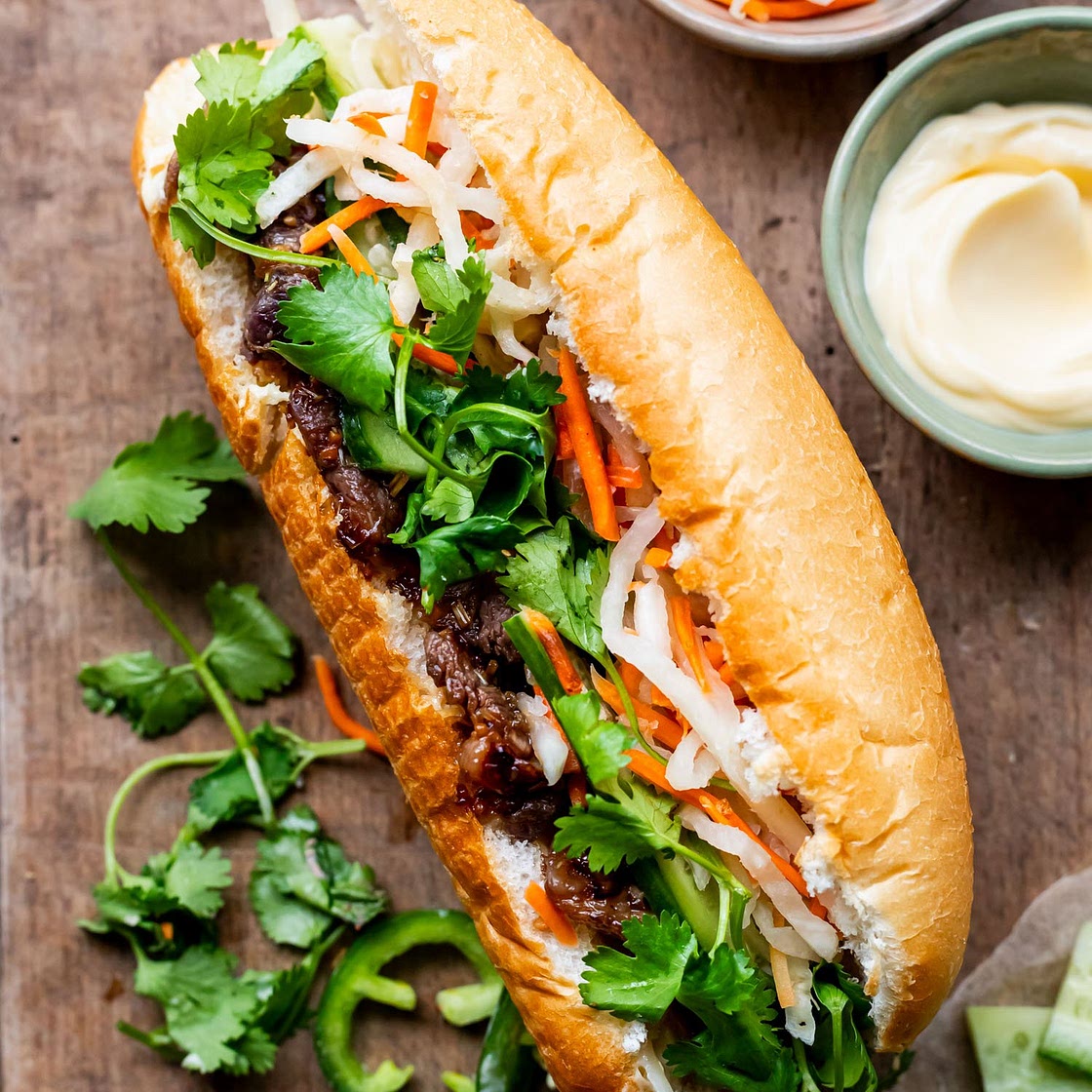 Authentic Lemongrass Beef Banh Mi