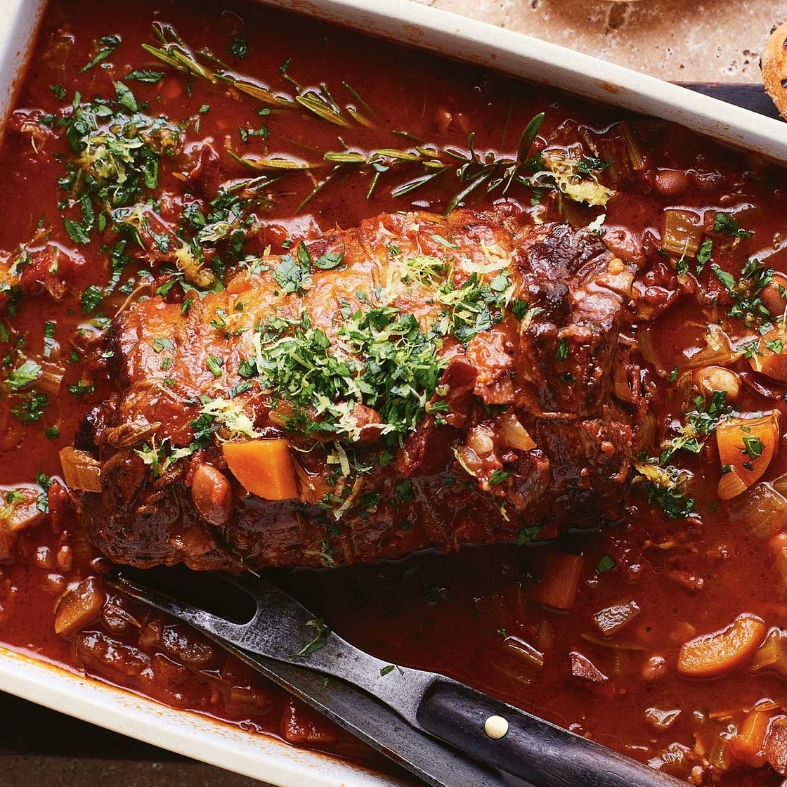 Italian beef with borlotti beans