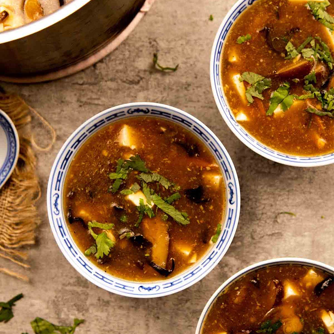 Vegan Hot & Sour Soup (with Taiwanese Sha Cha Sauce)