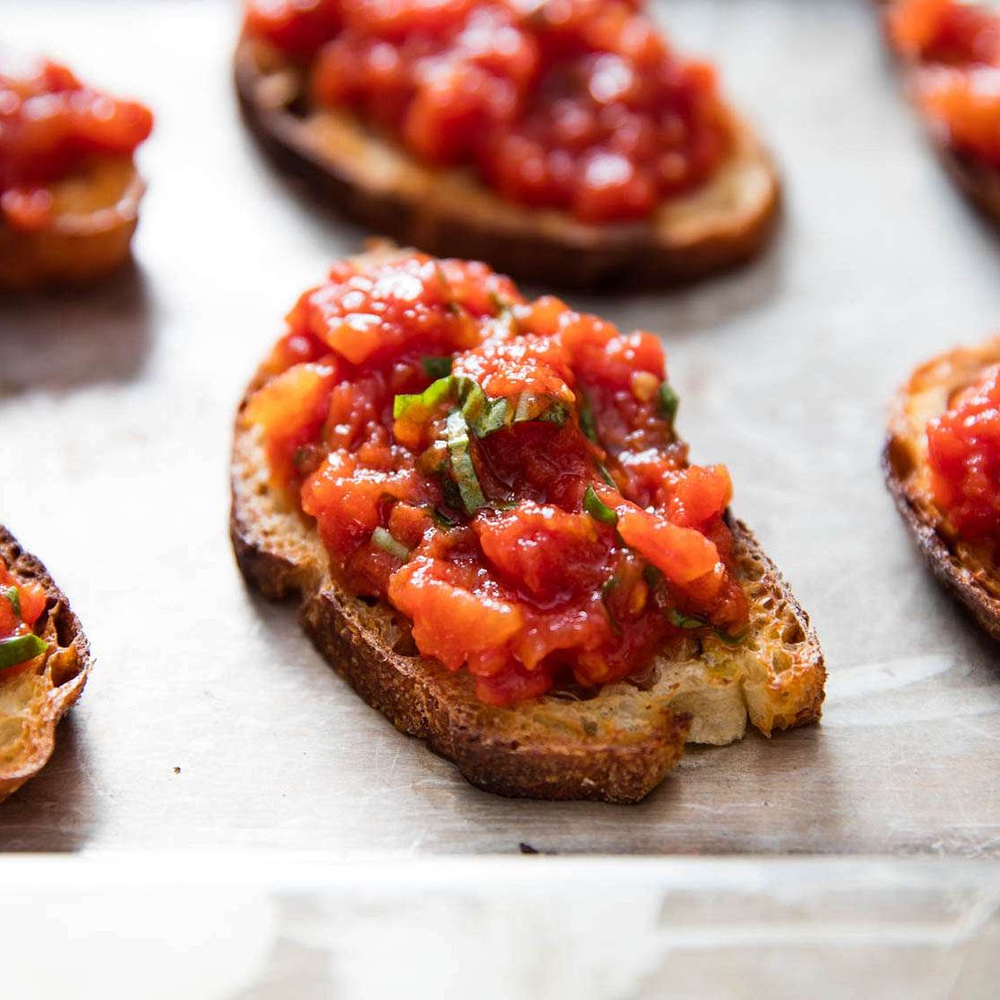 Oven-Roasted Tomato Bruschetta Recipe
