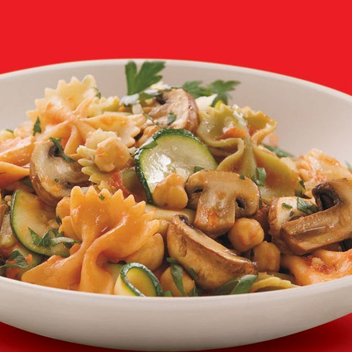 Chickpea and mushroom pasta